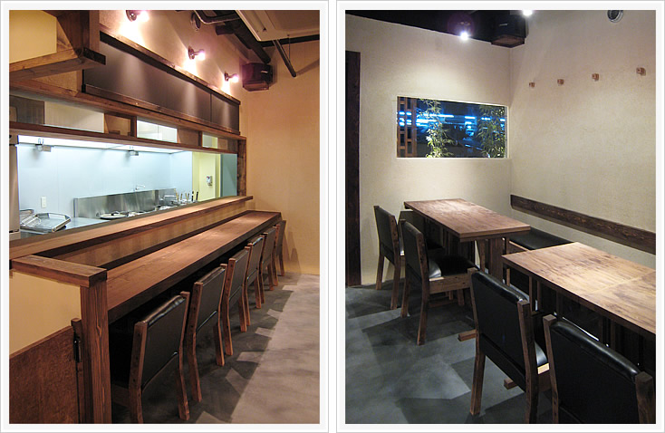 中華食堂Hanachinaカウンター席、テーブル席